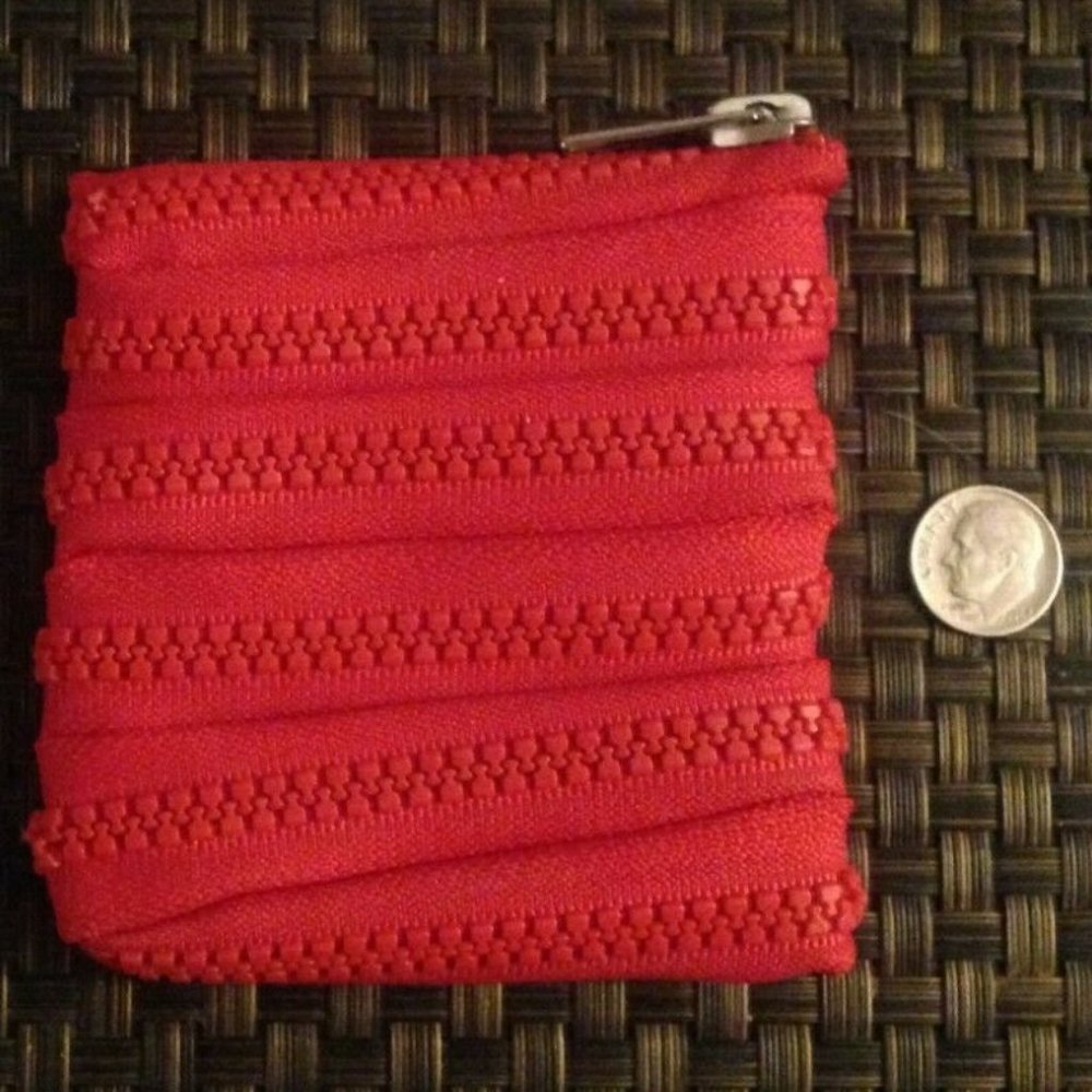 New Small Red Zipper Change Purse